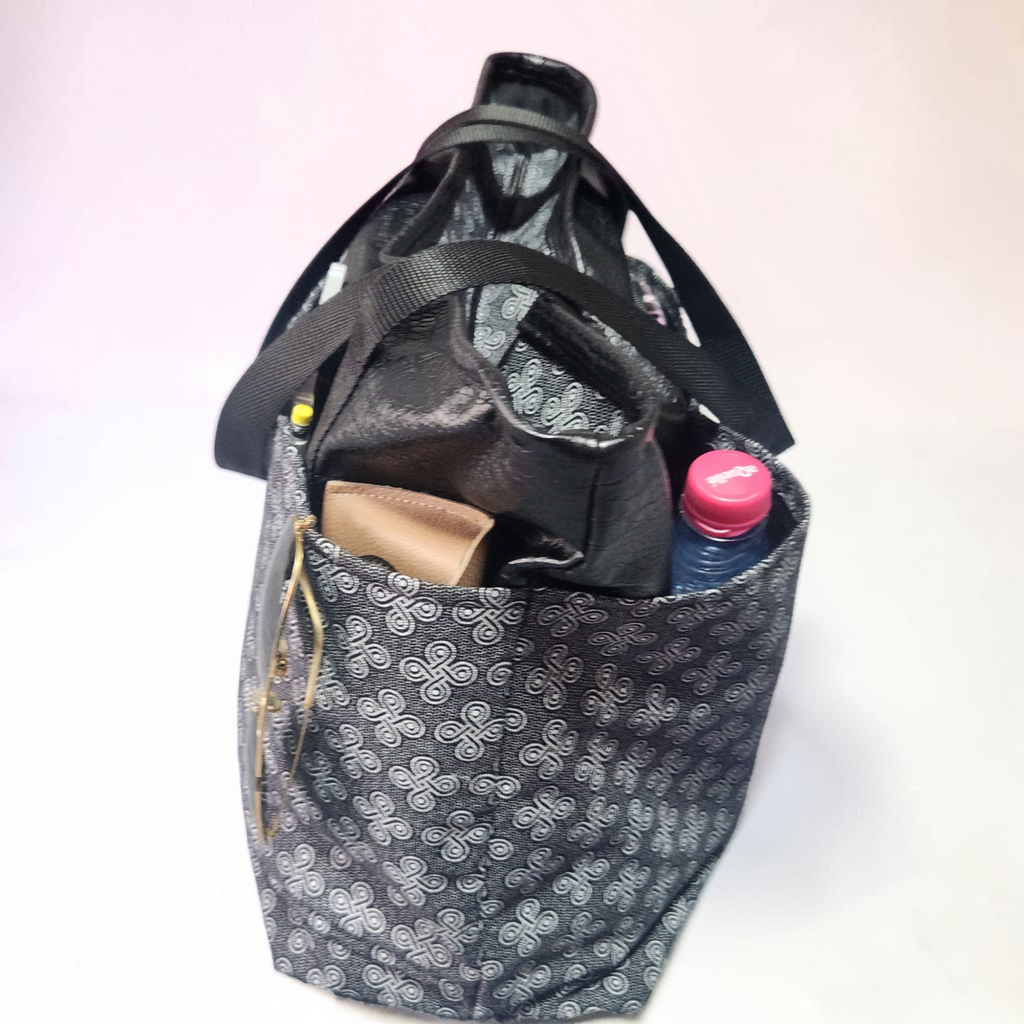 NEW - Faux Leather & Shwe Shwe Large Zip Tote Bag