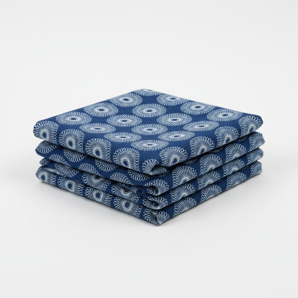 Pattern of blue circles on a blue background